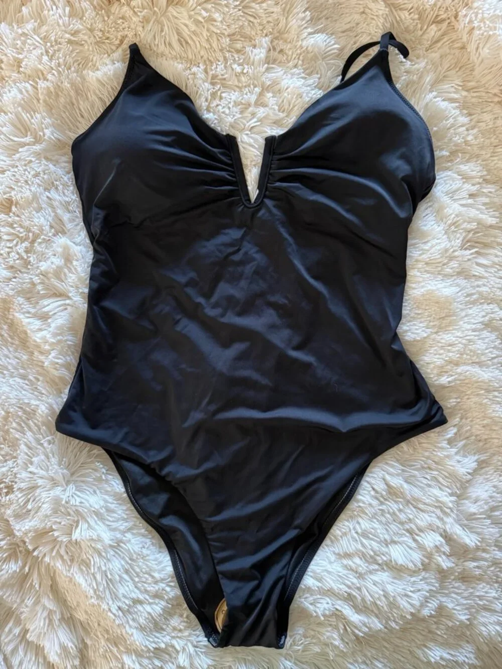 Qinsen Black One Piece Swimsuit XL NWT